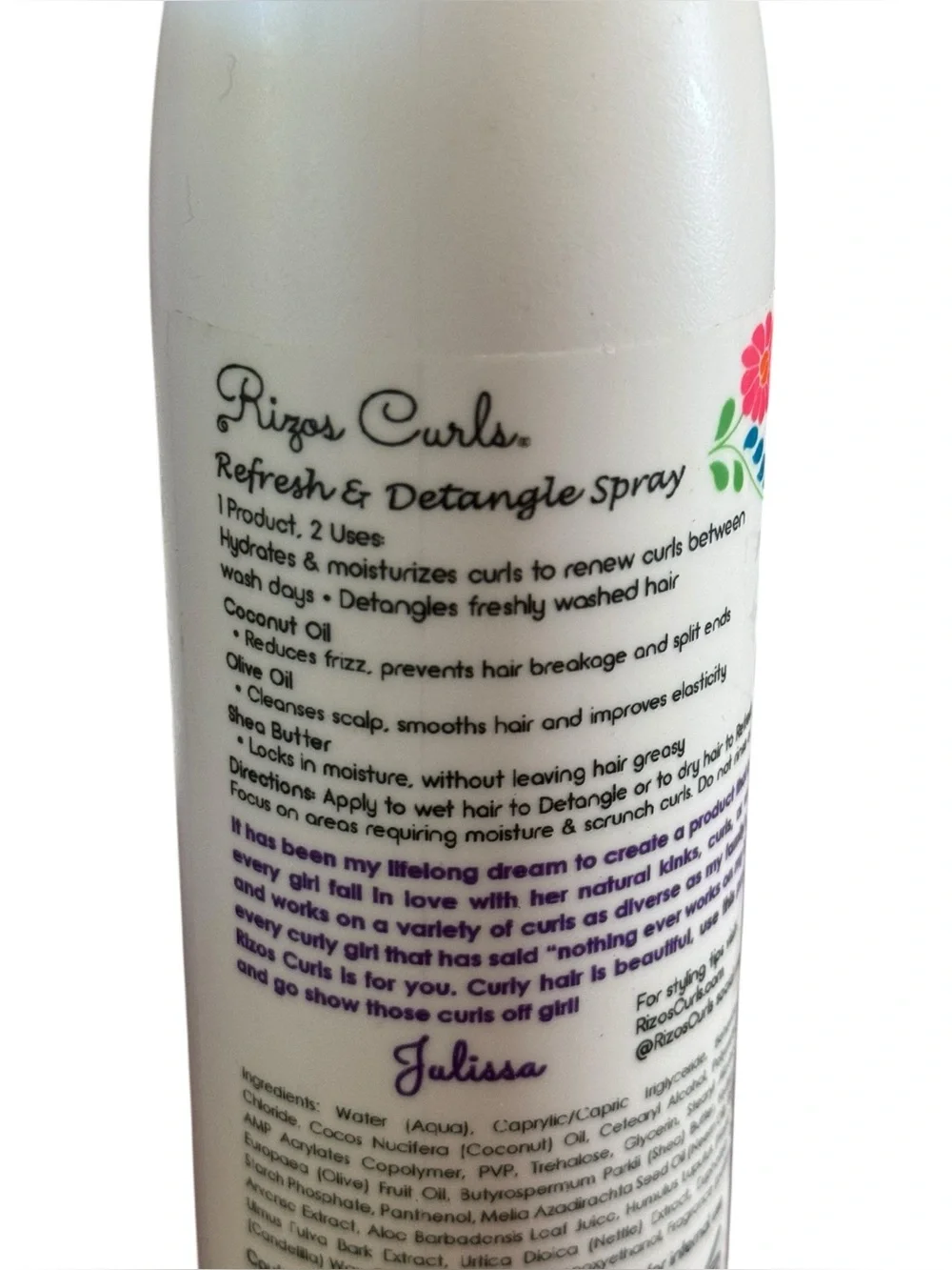 Rizos Curl Refresh & Detangle Spray 10oz New